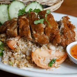 Crispy Chicken Over Fried Rice