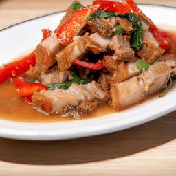 Crispy Pork Belly With Basil